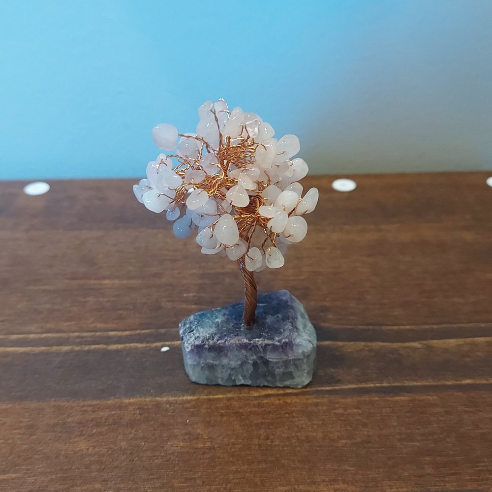 🔥 Sale 🔥 Rose Quartz on Fluorite Gemstone Tree - Final Price